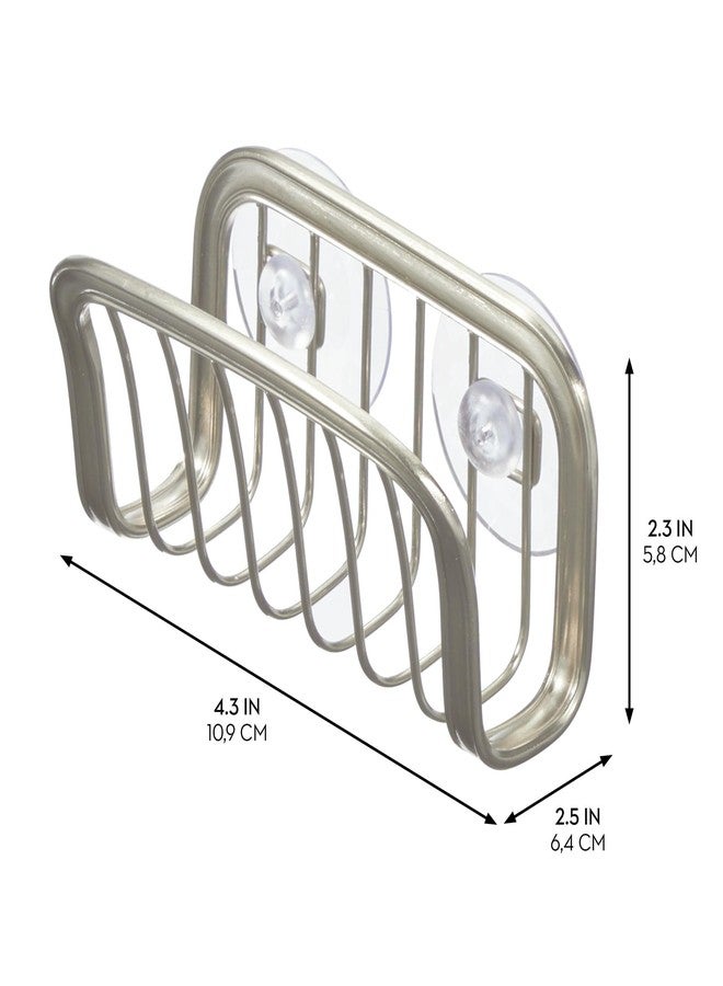 InterDesign iDesign Suction Cup Sponge Holder for Kitchen Sink - Brushed Nickel - Image 2