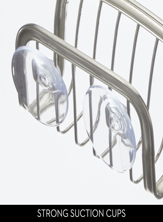 InterDesign iDesign Suction Cup Sponge Holder for Kitchen Sink - Brushed Nickel - Image 3