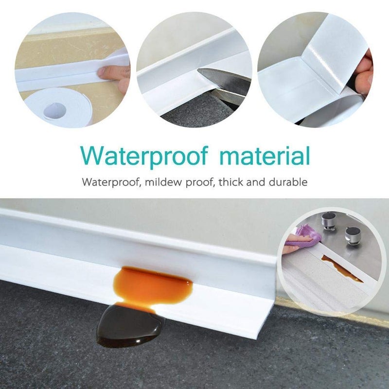 GION GION Wall Sealing Tape Gap Corner Line Tape Sink Toilet Bathroom Protector Tape Mildew Proof Sticker Waterproof Joint Sealing Tape Wall Corner Line Tape 1Pcs White  - Image 4