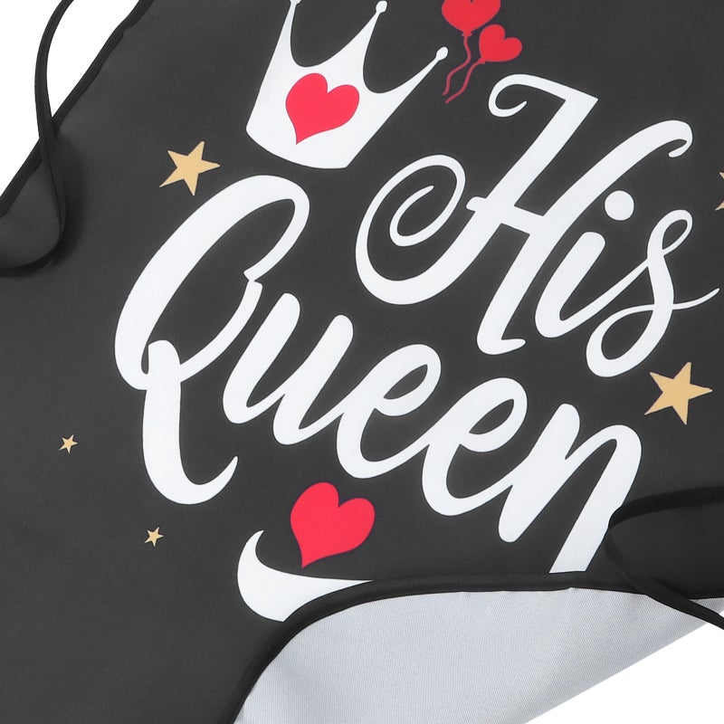 2Pcs Valentines Day Apron Lovely Heart Apron Cute Kitchen Cooking Baking Apron Chefs Apron for Cooking Grill BBQ Baking for Men Women Black - Image 3