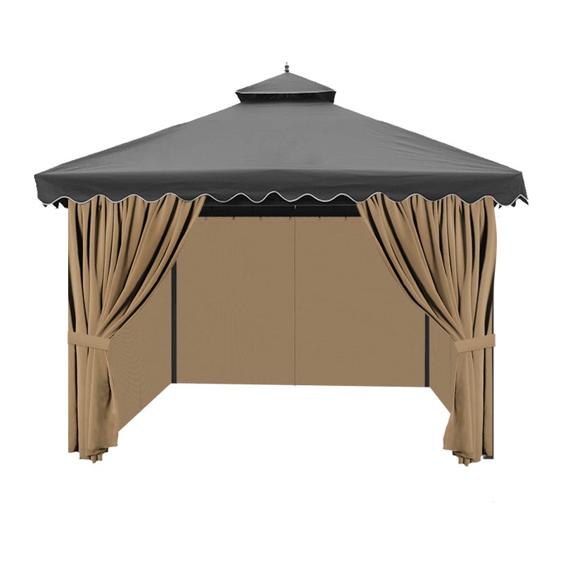 aonear Gazebo Privacy Curtains 10' x 12' with Zipper 4-Panels Side Wall Universal Replacement for Patio, Outdoor Canopy, Garden and Backyard (Curtain Only) - Image 3