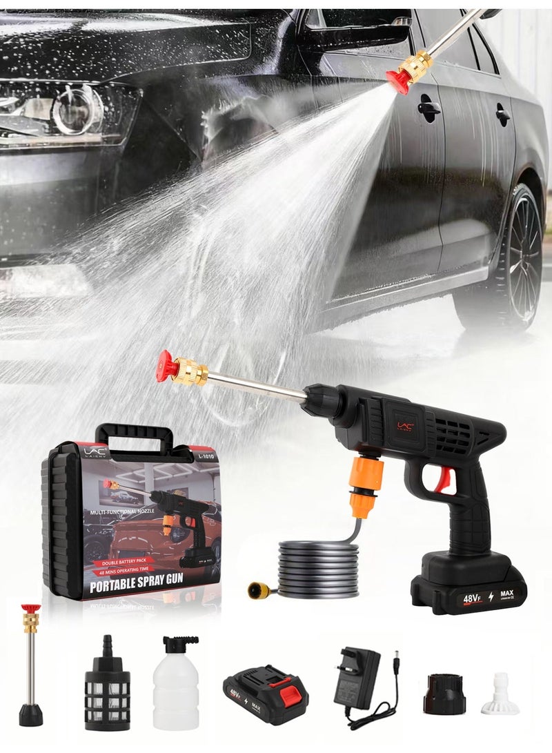 LAC LAICHY 48V Cordless Pressure Washer Gun Dual Battery Power Portable Pressure Washer Multi-Functional Nozzle - Image 1