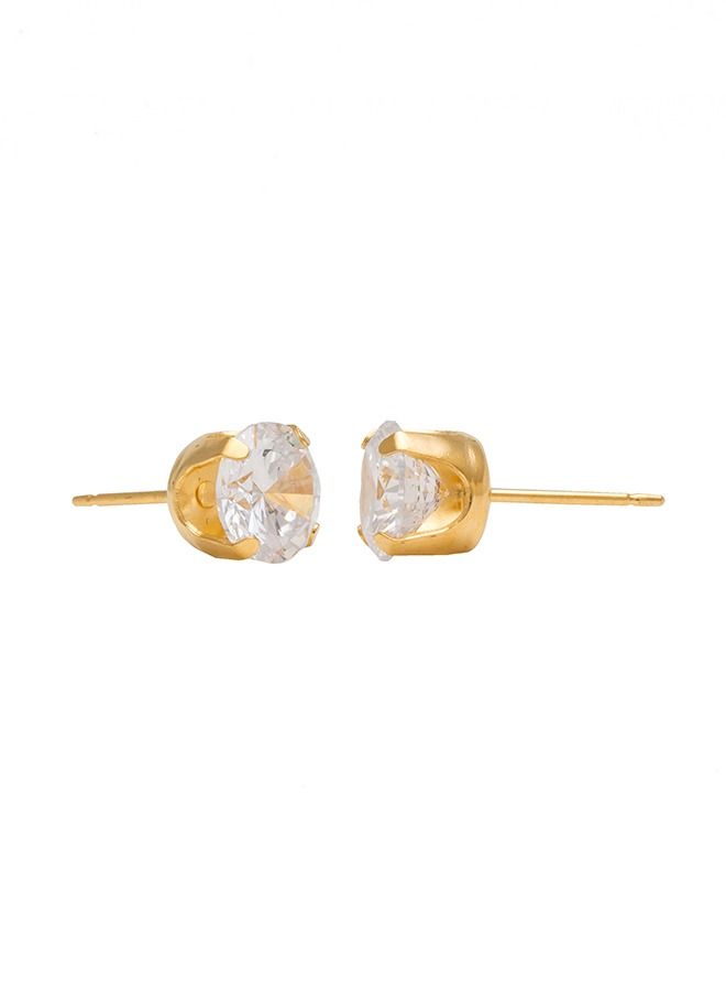 Studex 7MM Cubic Zirconia 24K Pure Gold Plated Ear Studs - Image 4