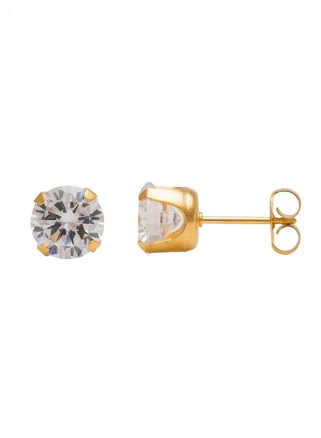 Studex 7MM Cubic Zirconia 24K Pure Gold Plated Ear Studs - Image 3