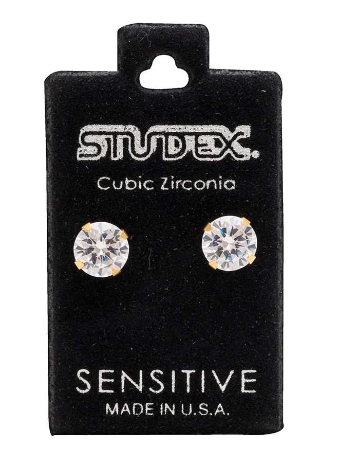 Studex 7MM Cubic Zirconia 24K Pure Gold Plated Ear Studs - Image 5