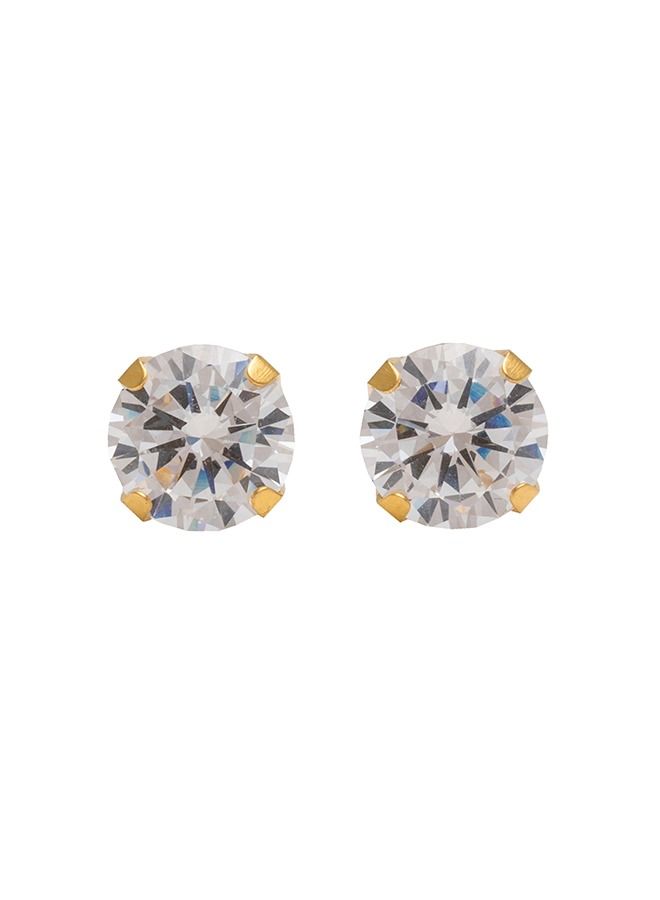 Studex 7MM Cubic Zirconia 24K Pure Gold Plated Ear Studs - Image 1