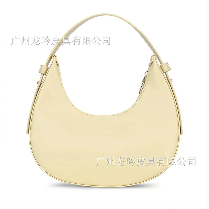 Women Hobo Crescent Leather Handbag Purse Smooth Large Capacity Casual Daily Top Handle Bag - Image 3