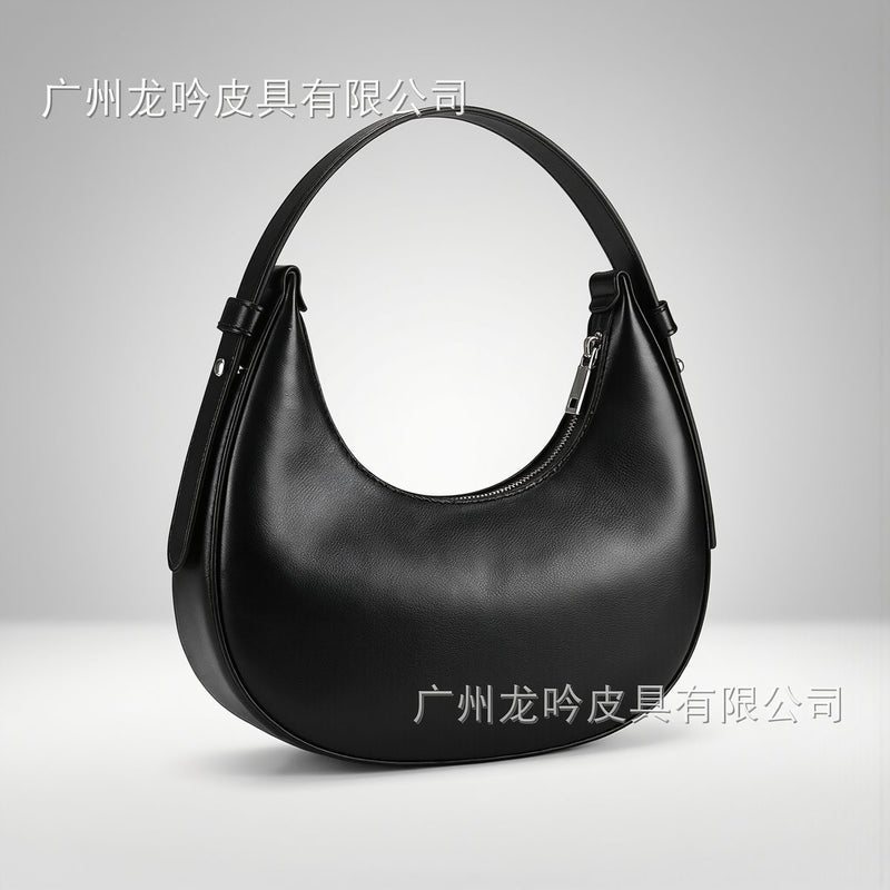 Women Hobo Crescent Leather Handbag Purse Smooth Large Capacity Casual Daily Top Handle Bag - Image 4
