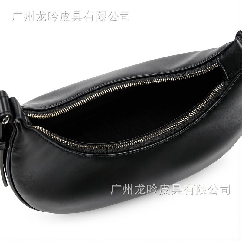 Women Hobo Crescent Leather Handbag Purse Smooth Large Capacity Casual Daily Top Handle Bag - Image 5
