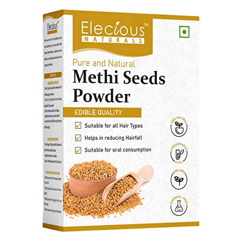 Elecious 100% Methi Seed Powder For Hair Growth - 200 g | Fenugreek Powder | 100% Pure and Natural | Ideal for Hair care, Hair growth, Skin care and Eating - Image 1