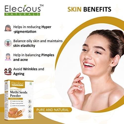 Elecious 100% Methi Seed Powder For Hair Growth - 200 g | Fenugreek Powder | 100% Pure and Natural | Ideal for Hair care, Hair growth, Skin care and Eating - Image 3