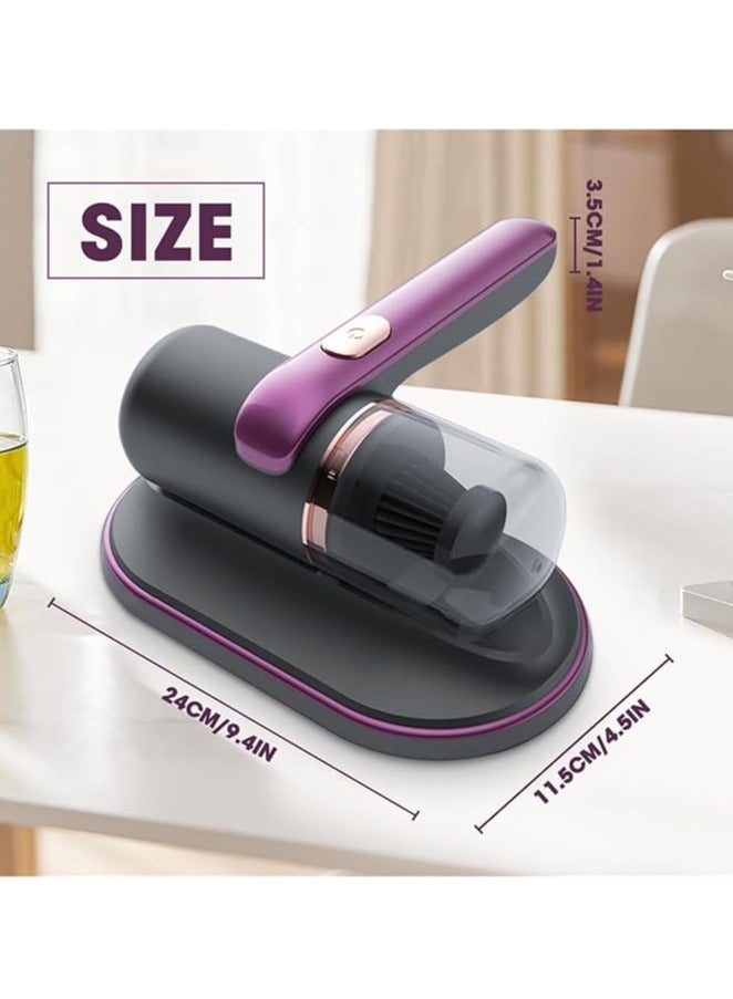 عربست أداة إزالة غبار منزلية عالية التردد وقوية في المنزل، مكنسة كهربائية محمولة باليد لإزالة الغبار، مكنسة كهربائية لاسلكية مزدوجة لإزالة الغبار لاسلكيًا لتنظيف الوسائد والأرائك (اللون: أرجواني) - Image 2