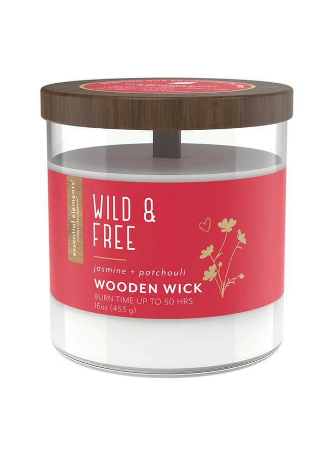 CANDLE-LITE Essential Elements Wild And Free Wooden Wick Scented Jar Candle White 453G 4550020 - Image 2