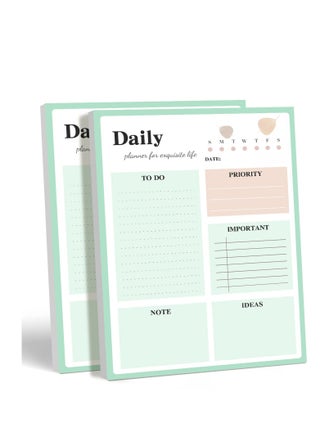 Daily Planner Notepad, 2Pcs To Do List Notepad Undated Note Pad, 8.4 X 6.1 Inech 52 Sheets Checklist Notepad for Work Planner, Academic Planner,  Tear-Off Sheets Planning Pad, School Supplies - pzsku/Z43C0AF0D759EBC4C9CCEZ/45/_/1695811506/1c6f8491-049b-4d6f-b13b-9db3e1a62a3d