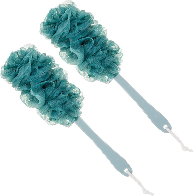 Arswin Back Scrubber for Shower,Loofah Long Handle Bath Body Brush,Soft Nylon Mesh Sponge for Shower,Loofah On a Stick for Men Women,Exfoliating Scrub Cleaning Luffa for Elderly(2-Pack,Blue) - Image 1