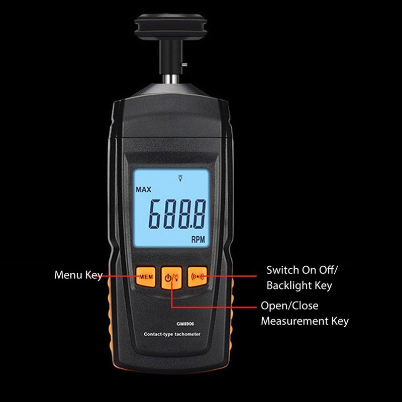 Handheld Digital Tachometer Motor Speed Gauge RPM Laser Testing - Image 5