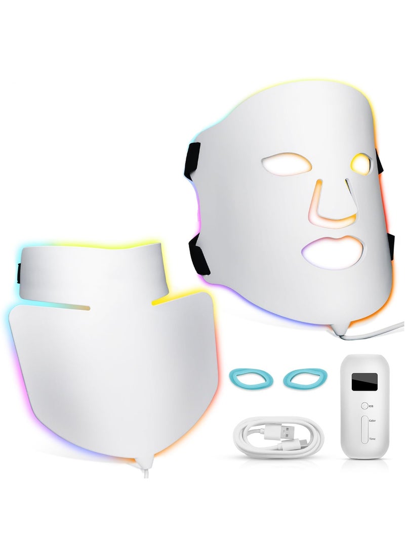 SYOSI LED Face Light Therapy Mask, Red Light Therapy for Face, 7 Colors Facial Light Therapy, Professional Face Red Light Beauty Device for Rejuvenation/Anti-aging/Wrinkles/Spots - Image 1