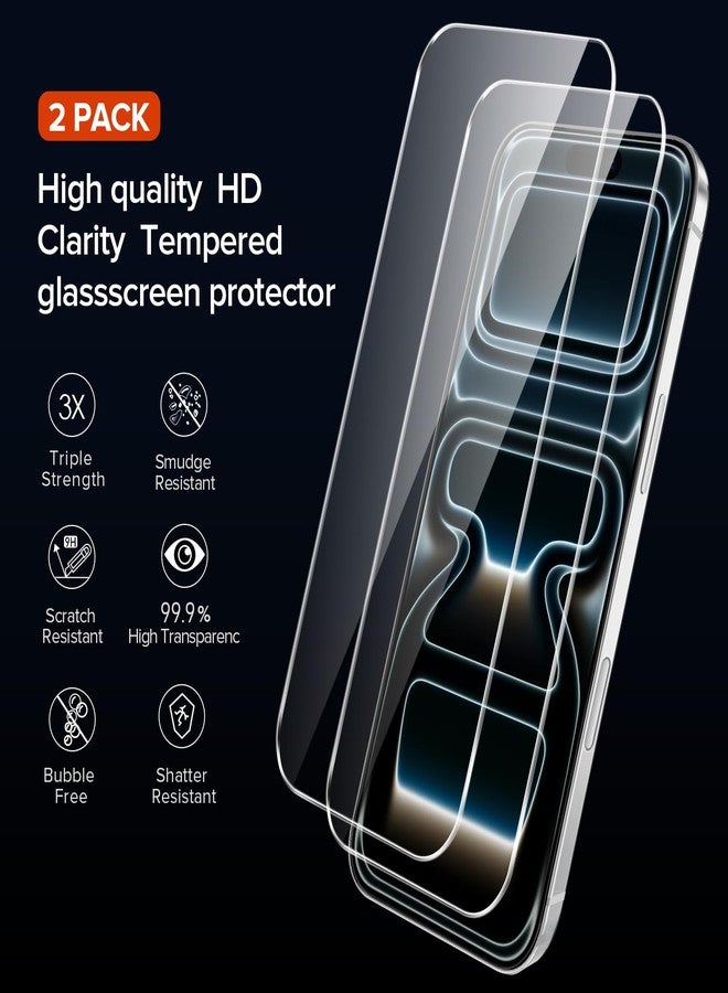 إيفولير جراب شفاف من إيفولر متوافق مع آيفون 17 برو ماكس 6.9 بوصة، جراب واحد + واقيان للشاشة من الزجاج المقوى، غطاء هاتف نحيف مقاوم للصدمات والخدوش، مقاوم للاصفرار، بتصميم عسكري - أزرق فاتح - Image 4