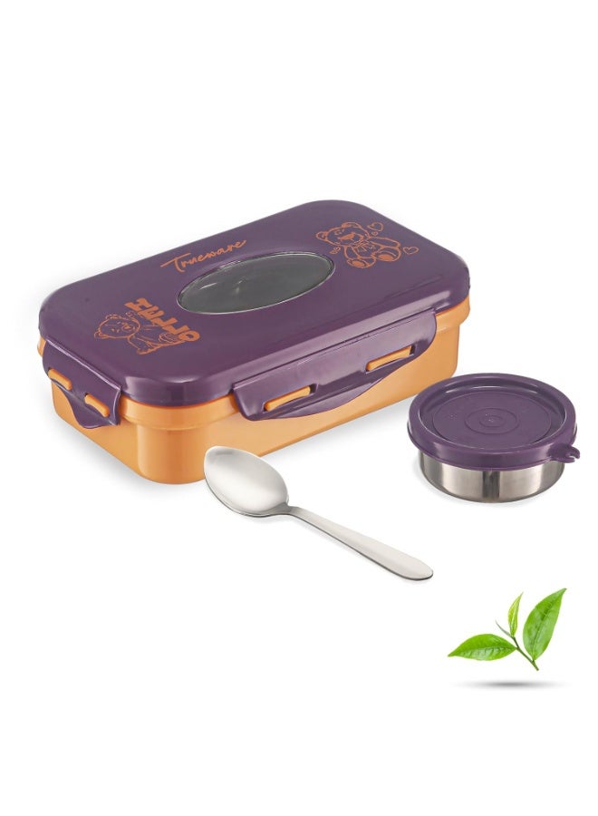 Trueware Alfa Insulated Inner Steel Thermoware BPA Free, Airtight, Food Grade, 2 Containers Lunch Box 600 ML & 150ml with spoon - Image 1