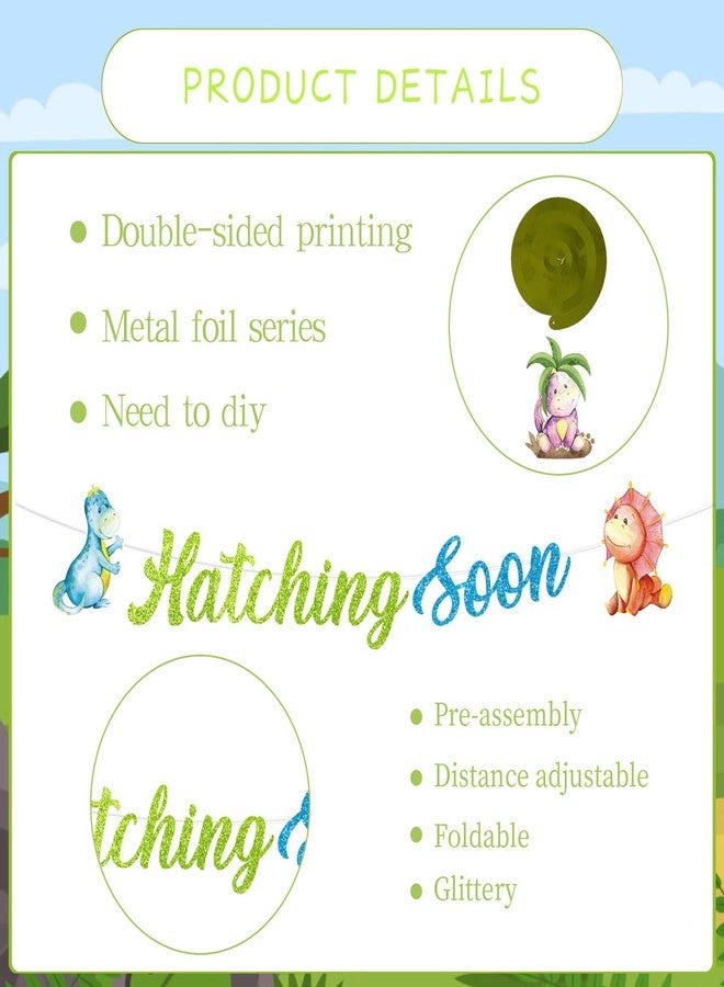 Refavor Dinosaur Baby Shower Decorations, No-DIY Hatching Soon Banners Baby Shower Decorations Boys, Cartoon Dinosaur Hanging Swirls Honeycomb Centerpieces Party Decor - Image 3