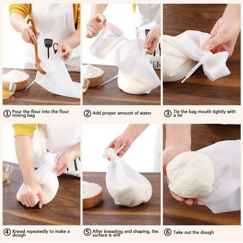 ENNCOZY ENNCOZY Silicon Atta Kneading Dough Maker Bag Silicone Preservation Magic Kneading Bag for Mixer for Bread Pastry Pizza Tortilla FlourMixing Bag Best NonToxic Multifunctional Cooking Tool  - Image 3