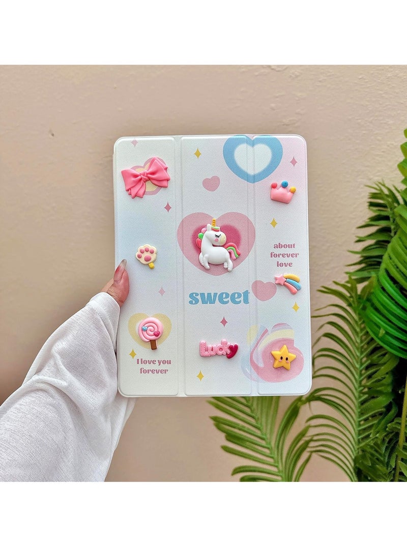 Ecosystem Cases Cartoon 3D Silicon Flip Cover For iPad 9th/8th/7th Generation (2022/2021/2020/2019 Model, 10.2\10.5 inch), Cover with Pencil Holder For Kids - Image 1