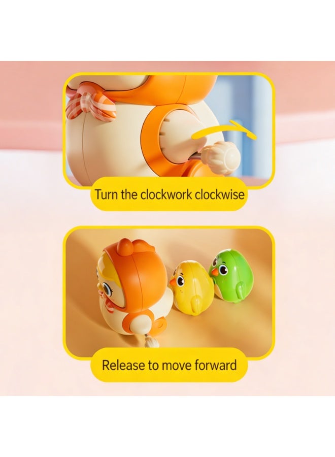 Dowmoo Cute Magnetic Wind-Up Chicken Toy Set | Interactive Mother Hen u0026 Chicks with Swinging, Spinning u0026 Magnetic Adhesion – Educational Toddler Toy for Kids, Perfect Birthday Gift - Image 5