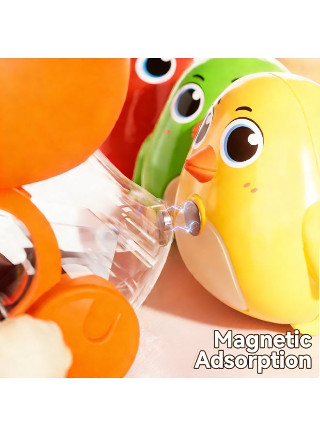 Dowmoo Cute Magnetic Wind-Up Chicken Toy Set | Interactive Mother Hen u0026 Chicks with Swinging, Spinning u0026 Magnetic Adhesion – Educational Toddler Toy for Kids, Perfect Birthday Gift - Image 4