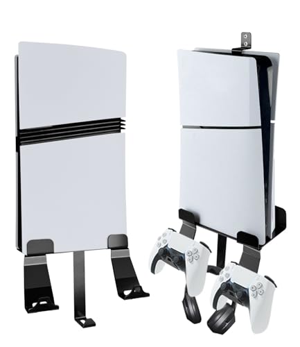 Chanvoo Metal Wall Mount for PS5PS5 Slim PS5 Pro Behind TV Wall Holder Bracket Kit Compatible with PS5PS5 Slim Disc Digital Edition Console Black - Image 1