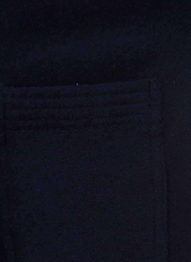 Red Rose RedRose Navy Blue Solid Cotton Drawstring Knee Length Bath Robe - XL - Image 2