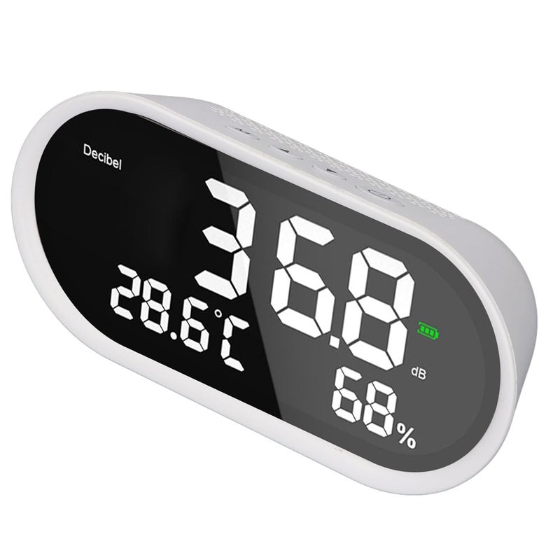 مقياس الديسيبل الرقمي مقياس مستوى الصوت مع قياس درجة الحرارة والرطوبة وشاشة عرض LCD - Image 3