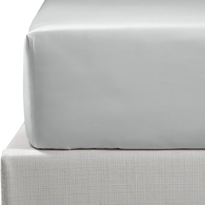 500 THREAD COUNT EGYPTIAN COTTON DOUBLE FITTED SHEET SUPER SOFT COZY AND BREATHABLE DEEP 12 30CM FITTED BED SHEET LIGHT GREY