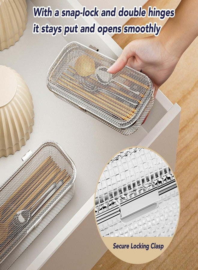 HOZETOKE Dishwasher Basket, 18/8 Food-Grade Stainless Steel Dishwasher Basket for Small Item, Bottle Accessories, Scoops, Forks, Chopsticks Cleaning Basket, Silver - Image 5
