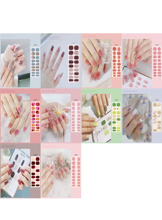 Gel Nail Stickers Self-Adhesive Nail Art Stickers Nail Decals DIY Nail Decoration Nail Tip Sticker for Women Girls - Image 3