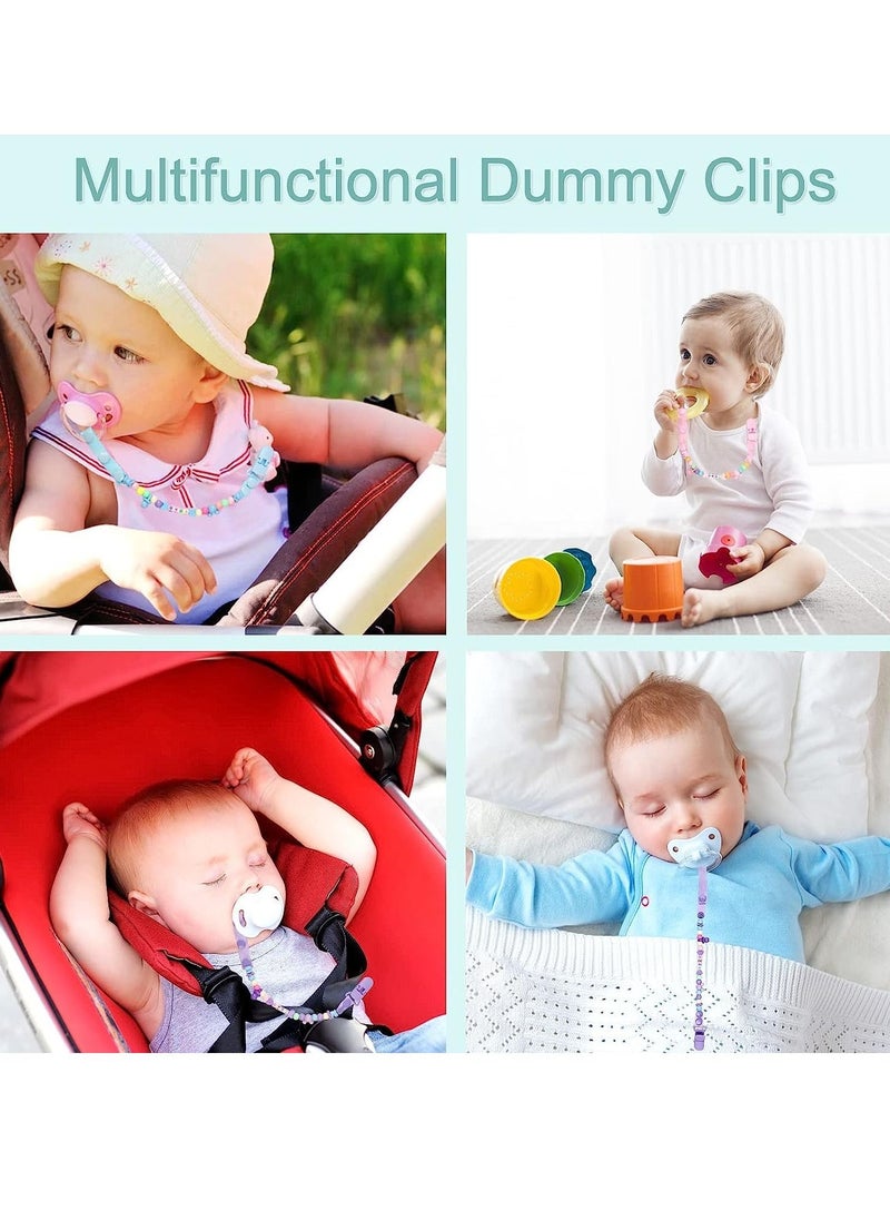 MissTiara - 5 PCS Dummy Clips and Dummy Case Silicone Dummy Holder Case Boys Girl Soother Chain Holder Set Pacifier Case and Dummy Box for Baby Dummies, Nipple Shield Case for Home or Travel - Image 1