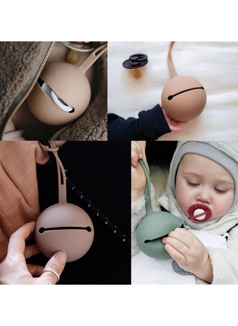 MissTiara - 5 PCS Dummy Clips and Dummy Case Silicone Dummy Holder Case Boys Girl Soother Chain Holder Set Pacifier Case and Dummy Box for Baby Dummies, Nipple Shield Case for Home or Travel - Image 1