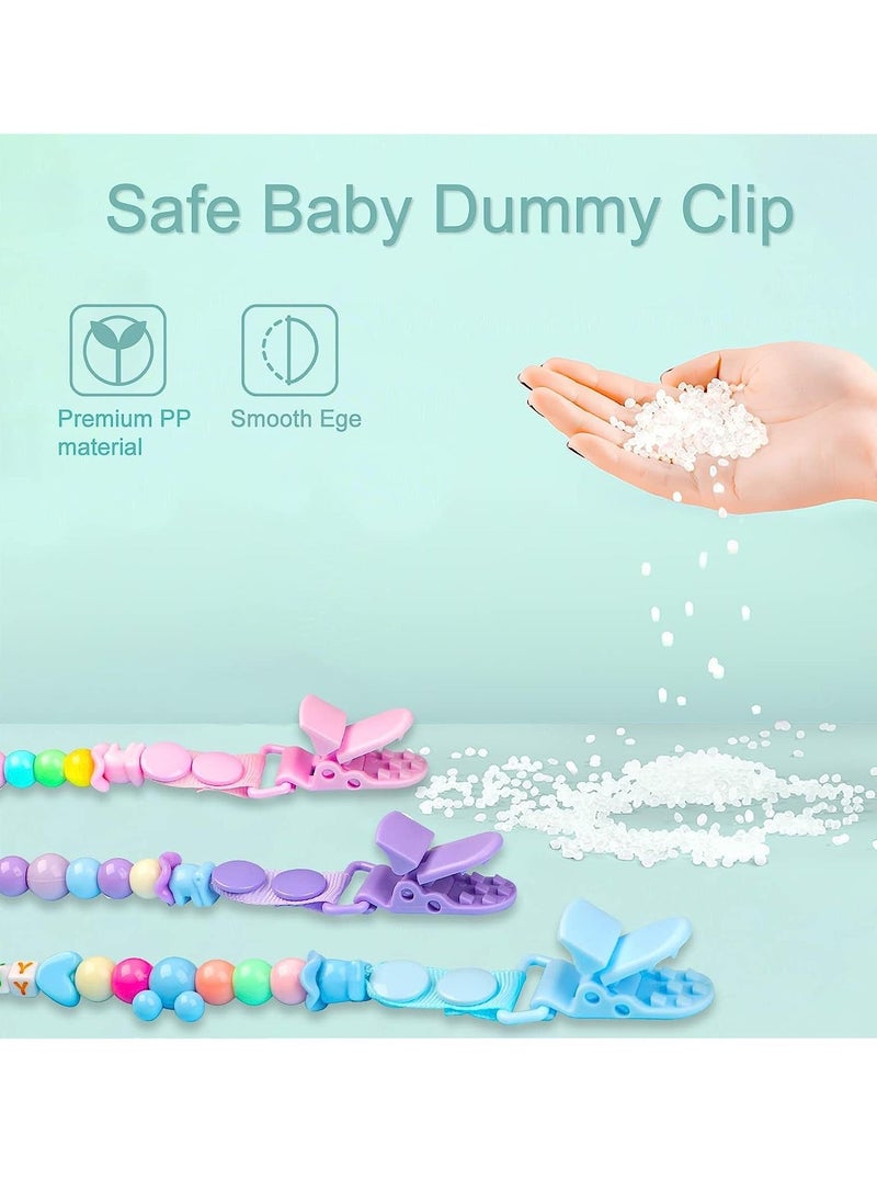 MissTiara - 5 PCS Dummy Clips and Dummy Case Silicone Dummy Holder Case Boys Girl Soother Chain Holder Set Pacifier Case and Dummy Box for Baby Dummies, Nipple Shield Case for Home or Travel - Image 1