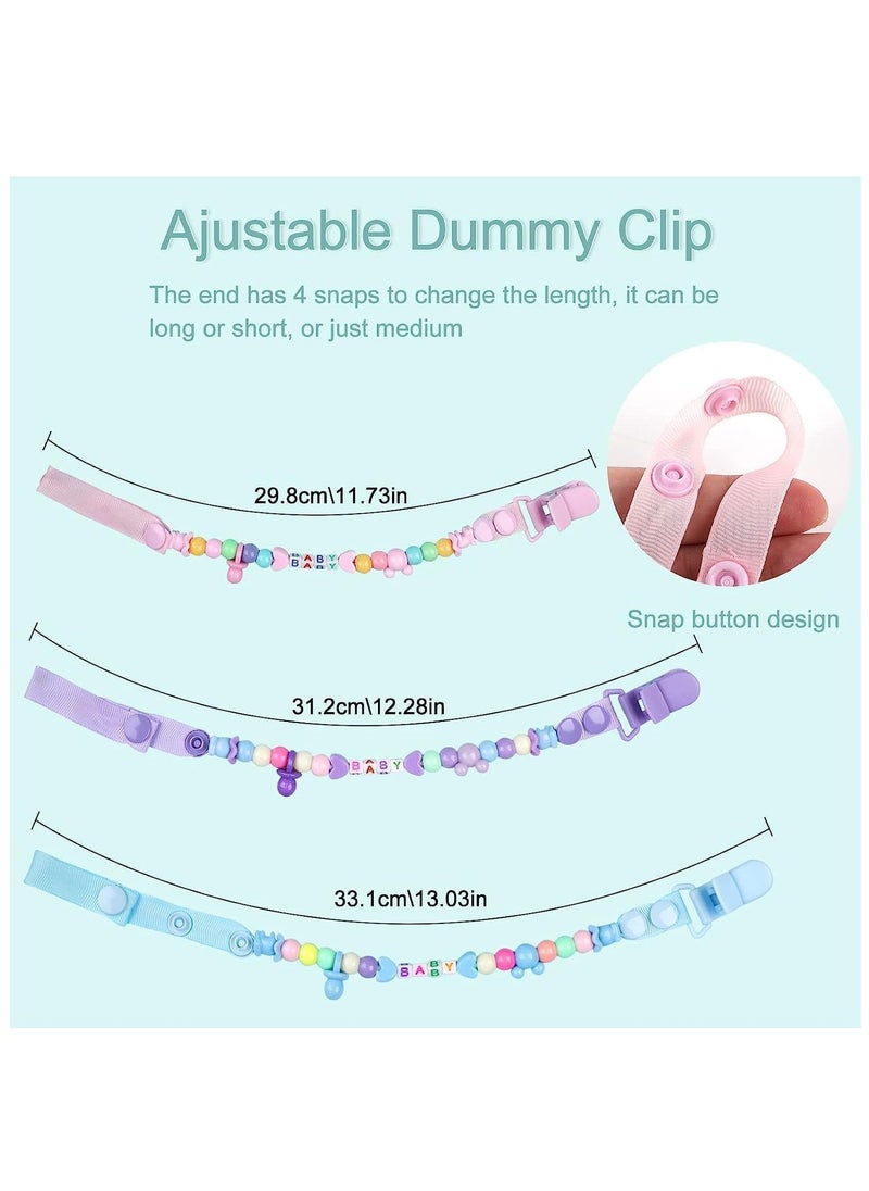 MissTiara - 5 PCS Dummy Clips and Dummy Case Silicone Dummy Holder Case Boys Girl Soother Chain Holder Set Pacifier Case and Dummy Box for Baby Dummies, Nipple Shield Case for Home or Travel - Image 1