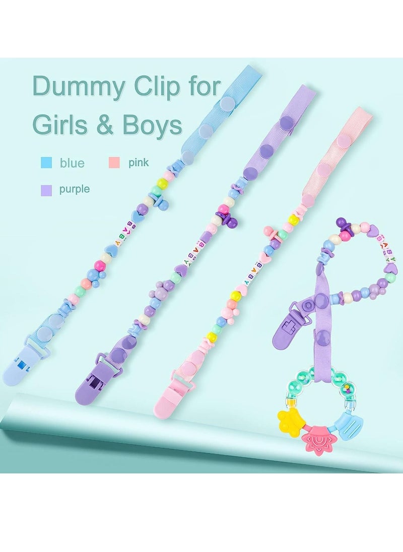 MissTiara - 5 PCS Dummy Clips and Dummy Case Silicone Dummy Holder Case Boys Girl Soother Chain Holder Set Pacifier Case and Dummy Box for Baby Dummies, Nipple Shield Case for Home or Travel - Image 1
