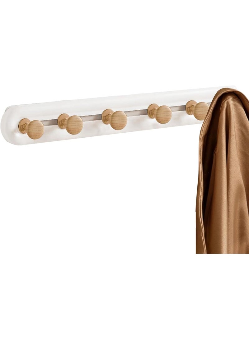 Cobest Household Hook Rack, 6 Sliding Hook Rack, Drilling Free Reusable Clothes Hat Bag Racks, Suitable for Bedroom, Bathroom, Kitchen Utensils, Garden, Office - Image 1