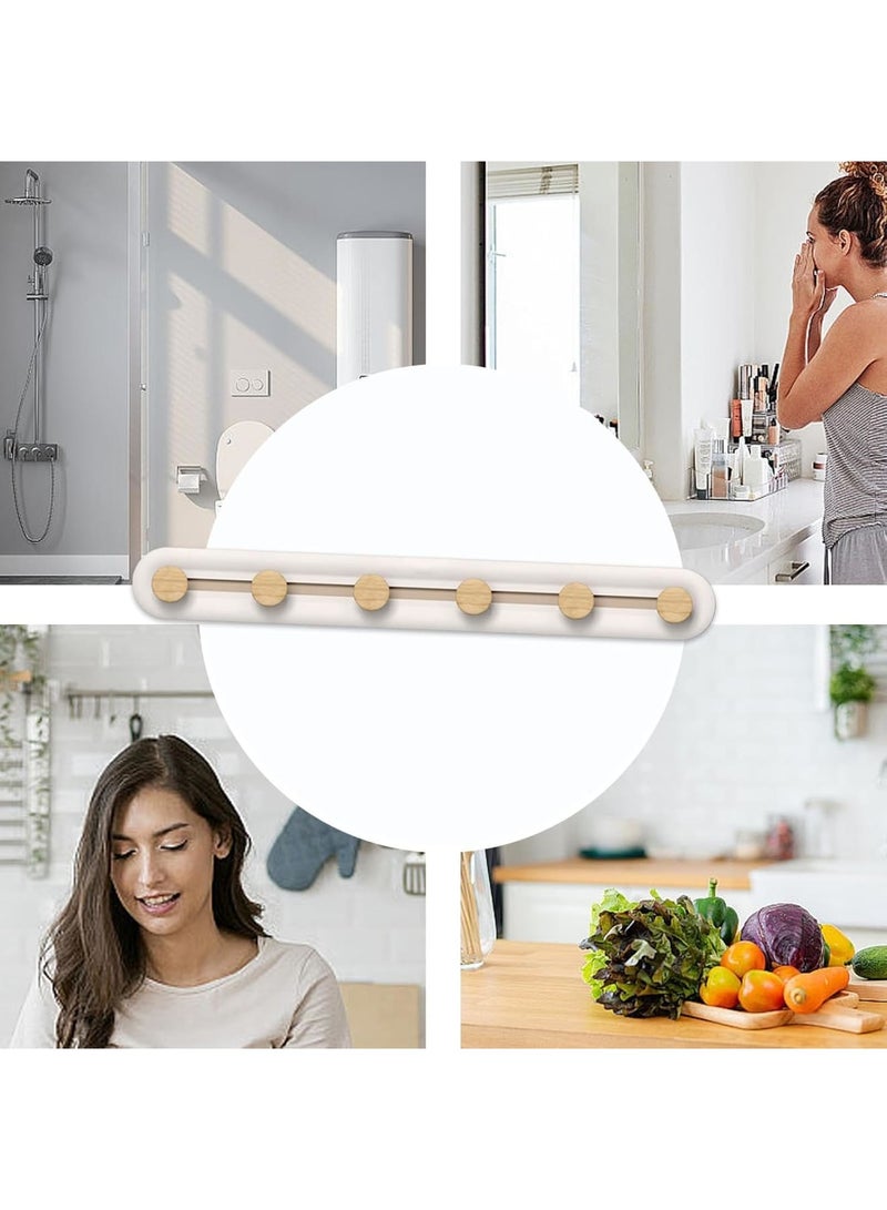 Cobest Household Hook Rack, 6 Sliding Hook Rack, Drilling Free Reusable Clothes Hat Bag Racks, Suitable for Bedroom, Bathroom, Kitchen Utensils, Garden, Office - Image 5