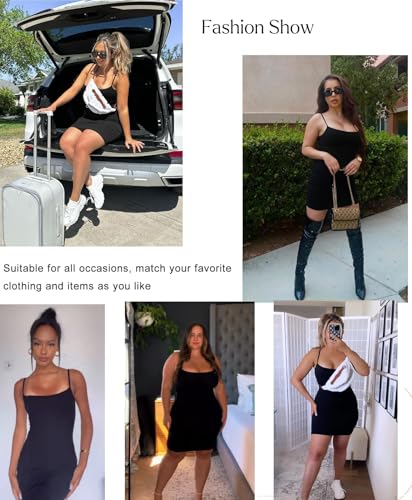 Popilush Cocktail Dresses for Women Tummy Control Club Dress Shapewear Mini Dress Dinner Date Night Bodycon Black - Image 2