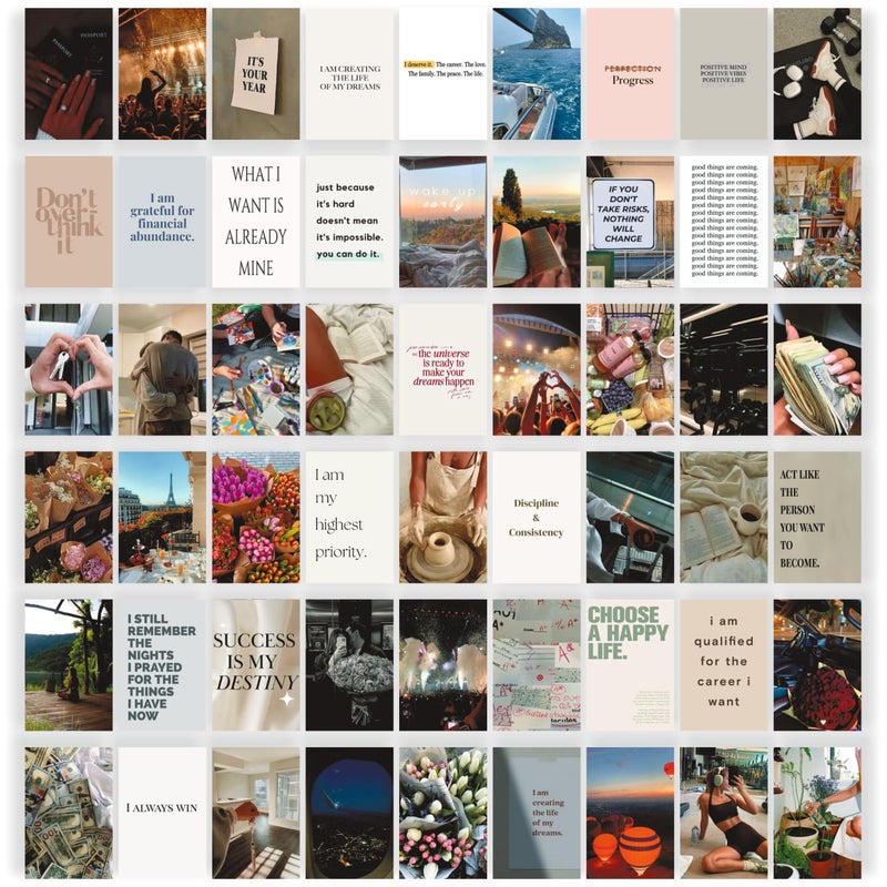 SAW SAW Cardstock Vission Board Posters Wall Poster Pack Of 54 4 X 6 Inches Aesthetic Artwork Posters Wall Decor Posters For Living Room Bedroom Home And Office - Image 1