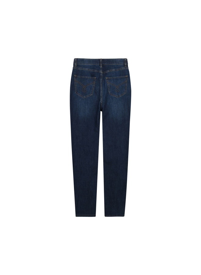 GIORDANO Blue High Waist Slim Tapered Jeans for Women - Image 4