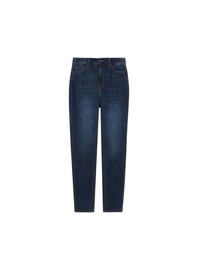 GIORDANO Blue High Waist Slim Tapered Jeans for Women - Image 3