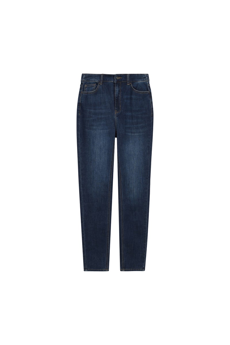 GIORDANO Blue High Waist Slim Tapered Jeans for Women - Image 1