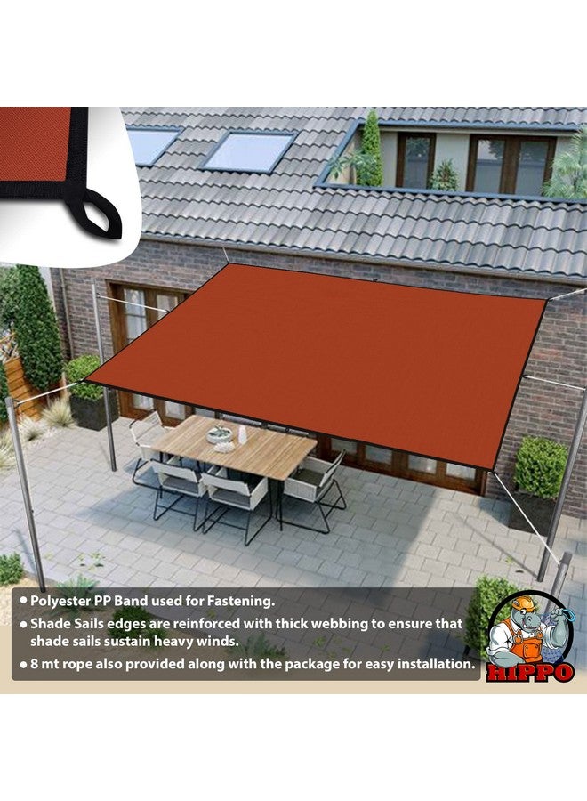 Hippo HIPPO Shade Sail with Polyester Band Affordable & Premium 150 GSM Sun Shade UV Block for Outdoor Car Parking (Brown, 9.5FTX13FT) - Image 2