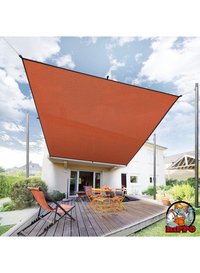 Hippo HIPPO Shade Sail with Polyester Band Affordable & Premium 150 GSM Sun Shade UV Block for Outdoor Car Parking (Brown, 9.5FTX13FT) - Image 1