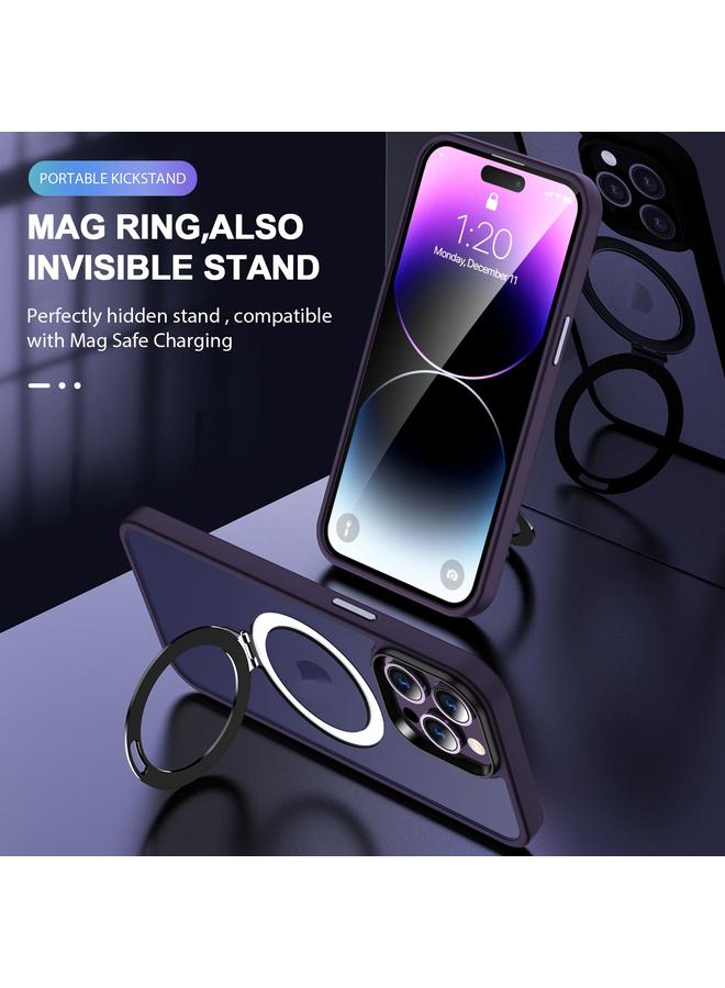 Zaboon Case For iPhone 12 Pro Max Skin-feel MagSafe Holder PC Hybrid TPU Phone Case - Image 2