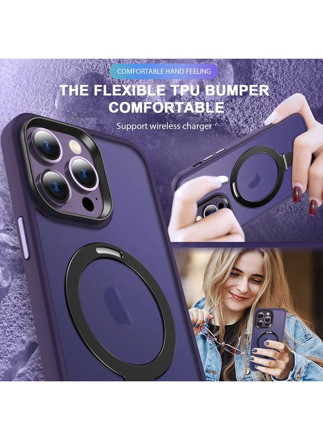 Zaboon Case For iPhone 12 Pro Max Skin-feel MagSafe Holder PC Hybrid TPU Phone Case - Image 4